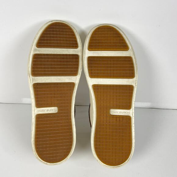 Tory Burch Lady Bug Sneaker Cream Brown Womens Size 6.5 - Picture 8 of 15